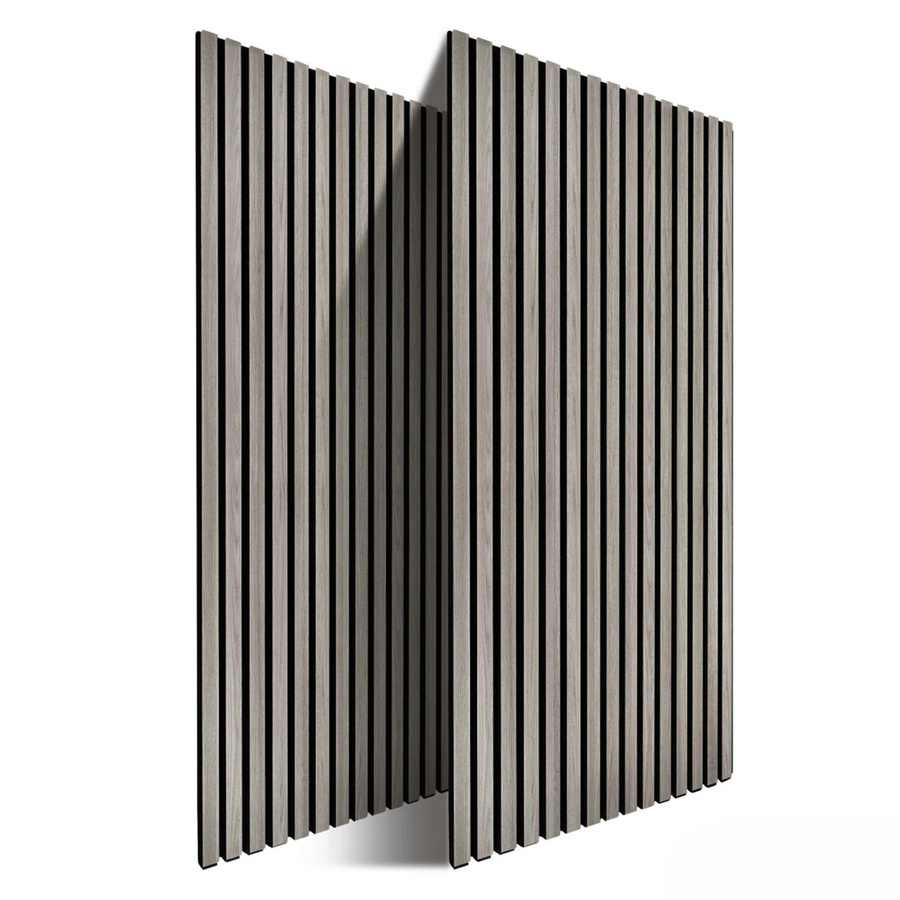 Relaxdays Akustikpaneele 2er Pack in Eiche Dunkelgrau mit Lamellen-Design aus MDF und PET, B/H/T: 60 x 120 x 2 cm - Bild 2