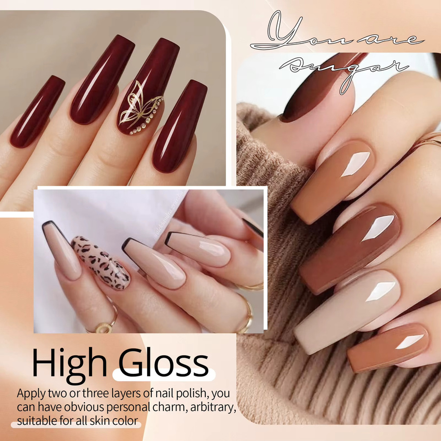 UR SUGAR Gel-Nagellack-Set, 23-teilig, Nude-Rot, 5 ml - Bild 4