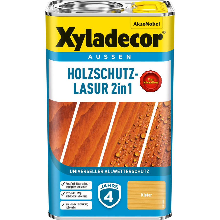 Xyladecor Holzschutz-Lasur 2in1 Kiefer matt Braun 2,5 l - Bild 2