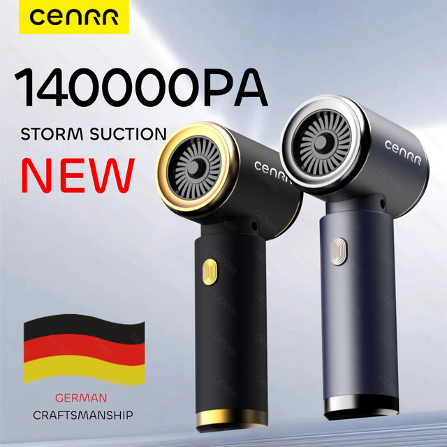 CENRR Akku Handstaubsauger mit Gebläsefunktion, kabelloser Mini-Reinigungsbeutel für Auto und Haushalt, Schwarz - Bild 1