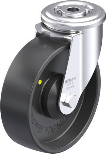 Blickle Stahlblech-Lenkrolle LER-PP 125KA-EL in Schwarz und Grau mit Rad-Durchmesser 125 mm und einer Tragfähigkeit von 150 kg - Bild 1