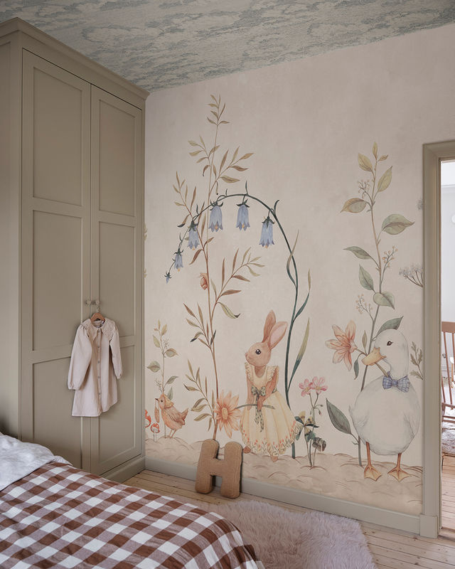 Sandberg Mural Vilhelmina Tapete mit floralem Muster in Beige aus Vlies - Bild 3
