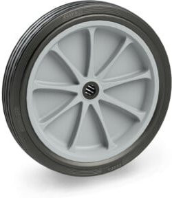 Fetra Vollgummirad mit Rille in Schwarz und Grau, Durchmesser: 40 cm, Breite: 7,4 cm - Bild 1