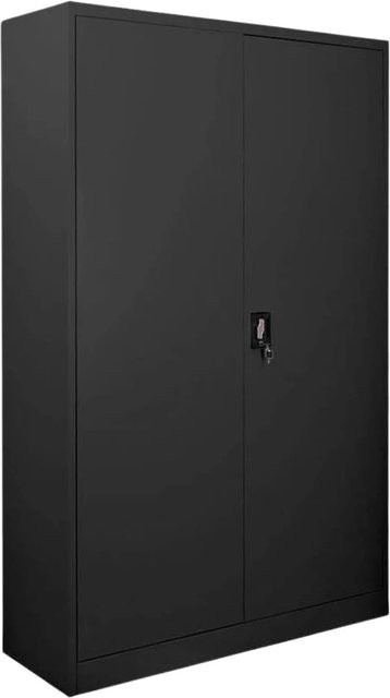 PROREGAL Flügeltürenschrank ELEPHANT Aktenschrank aus Stahl mit 2 Türen und Schloss, Schwarz, H x B x T: 180 x 120 x 40 cm - Bild 1