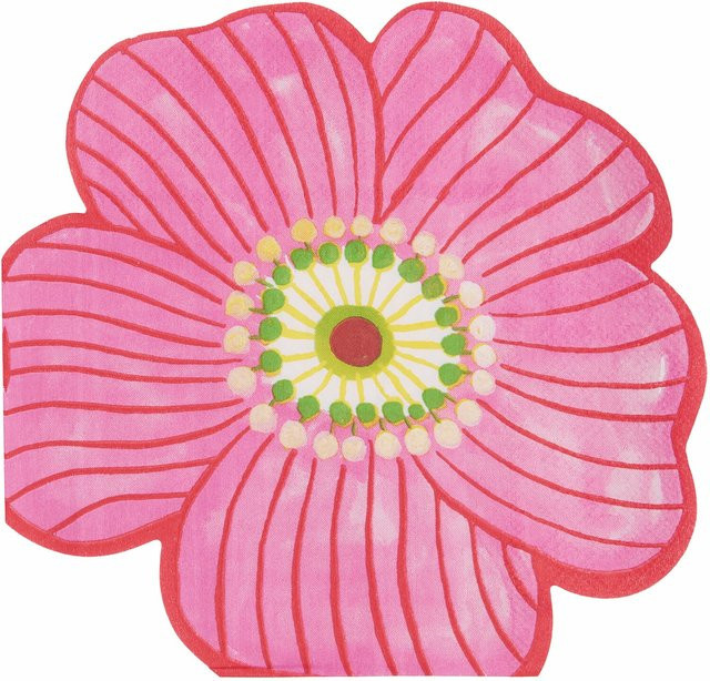 Rico Design Servietten mit floralem Blumenmuster in Pink, B: 32,0 cm, T: 30,5 cm, H: 20,0 cm - Bild 1