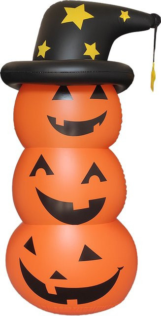 HOSPORT Halloween aufblasbarer Kürbis Geist in Orange als gruselige Deko für Außenhof und Spukhaus - Bild 1
