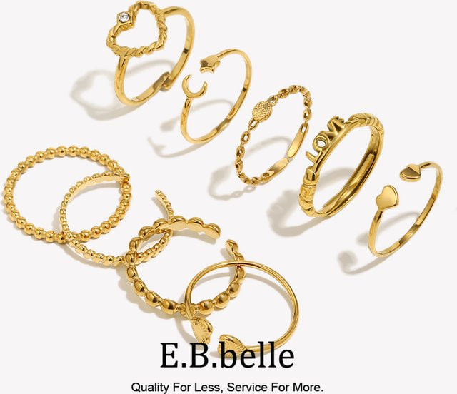 E.B.belle Edelstahl-Ring, Diamant, Unisex - Bild 1