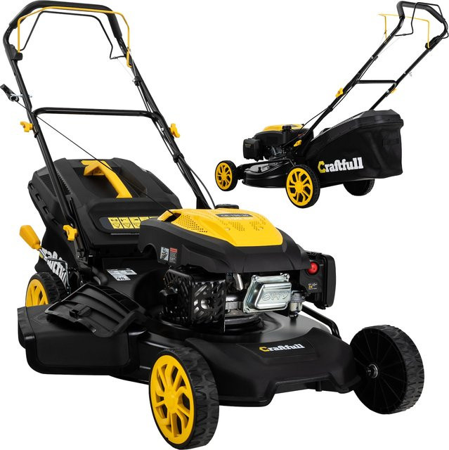 Craftfull Premium Benzin-Rasenmäher CR-196-30 mit 190cm³ Motor, DF-Leichtlaufgetriebe und 4,4 kW in Schwarz/Gelb - Bild 1
