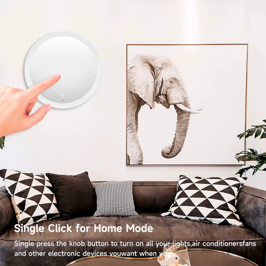 Tuya ZigBee Smart Knob Switch – Kabelloser drehbarer Dimmer-Controller und Szenenknopf für deine Hausautomatisierung in Weiß - Bild 4