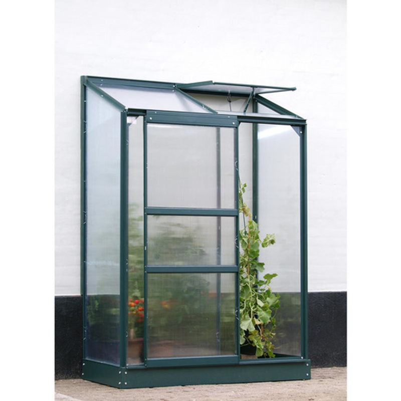 Vitavia Anlehn-Gewächshaus Styx mit Pultdach und Schiebetür, Grün, 0,9 m² - Bild 4