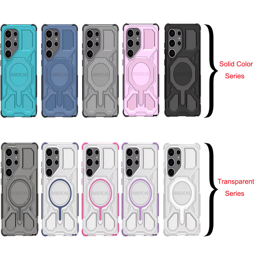 Magnetische Militärrüstung Handyhülle für Samsung Galaxy S25 Ultra, S25 Edge und S25 in Pink mit Wireless Charging und Anti-Drop Schutz - Bild 3