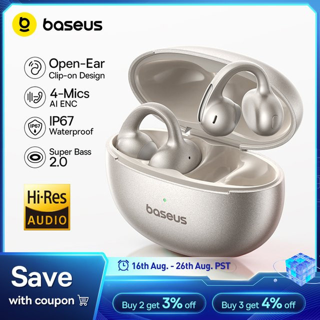 Baseus Bowie MC1 Pro Open-Ear TWS Kopfhörer weiß Bluetooth 6.0 - Bild 1