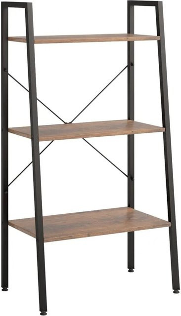 vidaXL Standregal mit 3 Böden in Dunkelbraun und Schwarz, B/T/H: 56 x 35 x 108 cm - Bild 1