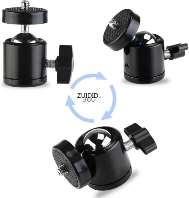 Giuhds Outdoor Mini Kugelkopf Stativ mit 360-Grad-Schwenkfunktion und 1/4 Zoll Schraubmontage in Schwarz - Bild 1