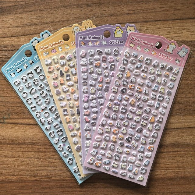 4er-Pack Mini-Aufkleber mit Tiermuster in Multicolour von Anime Worlds Store - Bild 1
