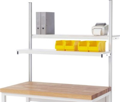 Rau Etagenbord Serie E Arbeitstisch Zubehör, Farbe: grau, B/T/H: 150 cm x 31 cm x 7,5 cm - Bild 1