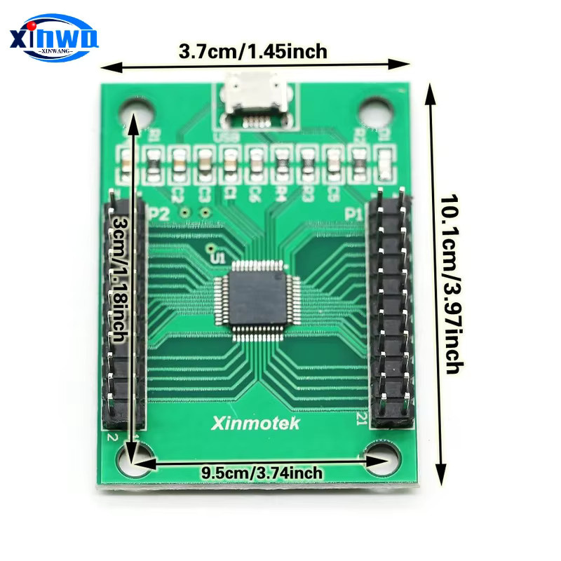 Xinmotek Dual-Player-Controller Joystick-Encoder-Board für PS3, PC und Raspberry Pi mit Sanwa Arcade-Buttons und Kabeln - Bild 1