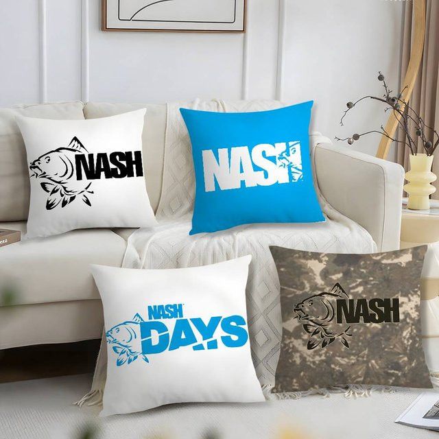N-Nash Fishing Logo Kissenbezug aus kurzem Plüsch für dein Sofa und deine Heimdekoration - Bild 1