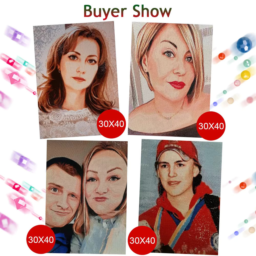 Evershine Personalisiertes 5D-Diamantgemälde mit eigenem Foto als individuelles Diamantmosaik in Mehrfarbig - Bild 3