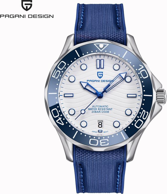 PAGANI DESIGN Automatik-Armbanduhr, Edelstahl, Blau, Herren - Bild 1