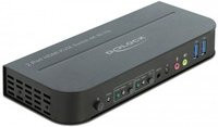 Delock HDMI KVM Switch 4K UHD mit USB 3.0 und Audio in Schwarz - Bild 1