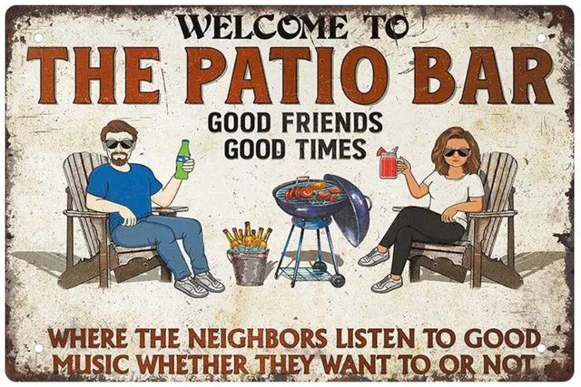 Vintage BBQ ZONE Metallschild aus Aluminium von Hello Young als Wanddeko für Garage und Man Cave - Bild 1