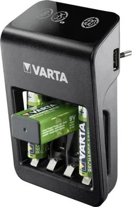 Varta LCD Plug Charger+ Batterieladegerät in Schwarz für NiMH-Akkus (AA, AAA und 9V) inklusive 4 Akkus - Bild 3