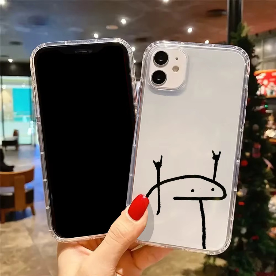 Silikon Soft Cover Handyhülle mit schwarzem Linienmuster für iPhone Modelle, Schwarz/Transparent - Bild 4