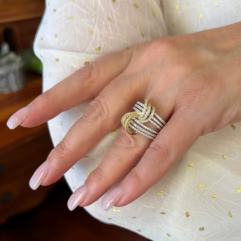 Huitan Verlobungsring, Bicolor, Zirkonia, Damen - Bild 2