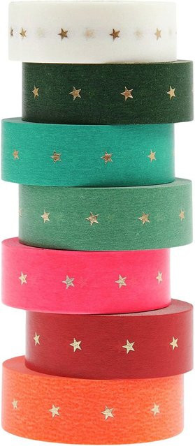 Rico Design Paper Poetry Tape Set XXL Sterne in Gold und Multicolor - Bild 1