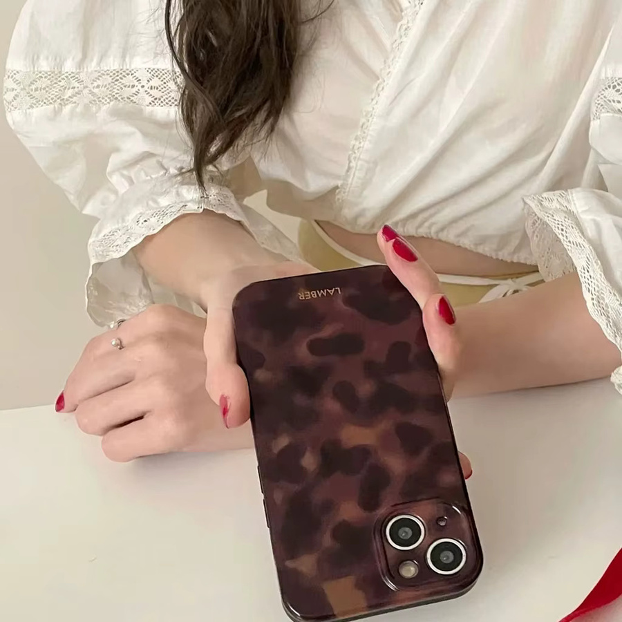 Retro-Handyhülle mit braunem Bernsteinmuster für Apple iPhone 16, 15, 14, 13, 12, 11 Pro Max - Bild 3