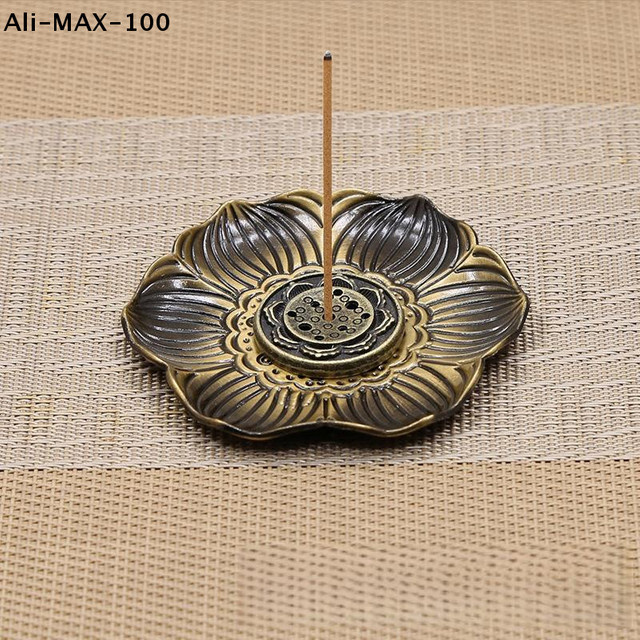 AyS Blumenförmiger Räucherstäbchenhalter aus Metall in Gold für Dekoration, Yoga und Meditation - Bild 1