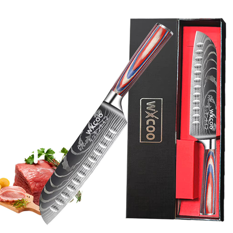 WXCOO Professionelles Japanisches Santoku Chefmesser mit Geschenkbox für Obst und Gemüse - Bild 7