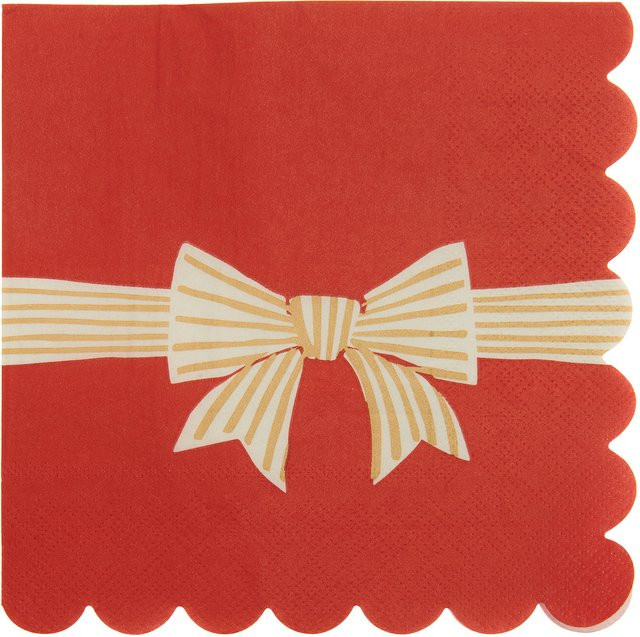 Rico Design Servietten mit Schleifenband in Rot und Gold - Bild 1