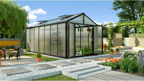 VITAVIA Gewächshaus Zeus Plus 13800 aus Aluminium in Silber, B/H/T: 195 x 197 x 131 cm - Bild 1