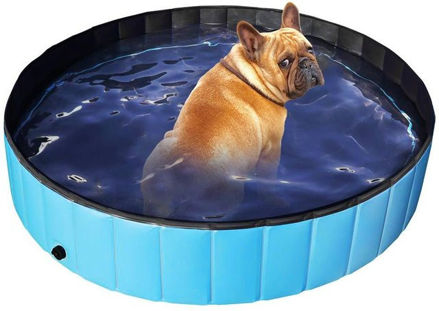 Faltbarer runder Kinderpool aus PVC in Blau von TOMTOP JMS, Durchmesser: 120 cm, Höhe: 30 cm - Bild 1