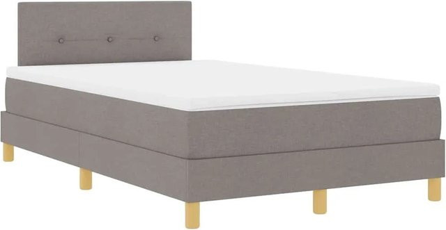 vidaXL LED Boxspringbett mit Matratze in Taupe, Hybrid-Matratze mit USB-Ladeport und Unterbettbeleuchtung, B/T: 120 x 200 cm - Bild 1