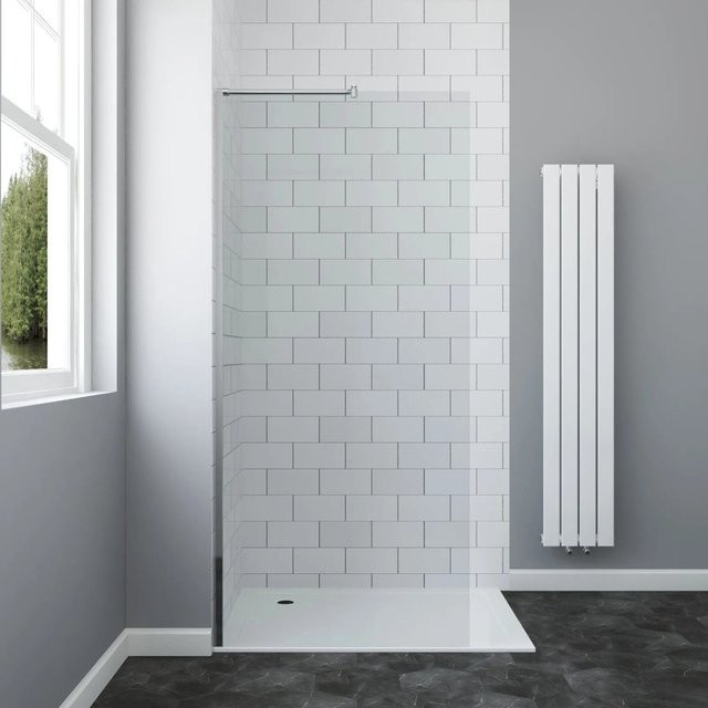 Aquabatos Walk-in Duschwand aus Klarglas mit Chromoptik, Breite: 79 cm, Höhe: 190 cm, 6mm ESG - Bild 1