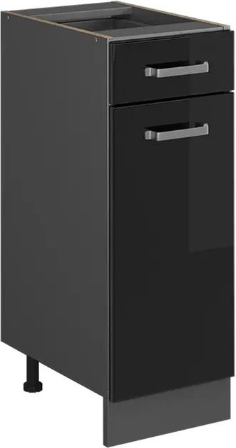 Vicco Küchenunterschrank R-Line Schwarz Hochglanz Anthrazit Breite: 30 cm - Bild 1