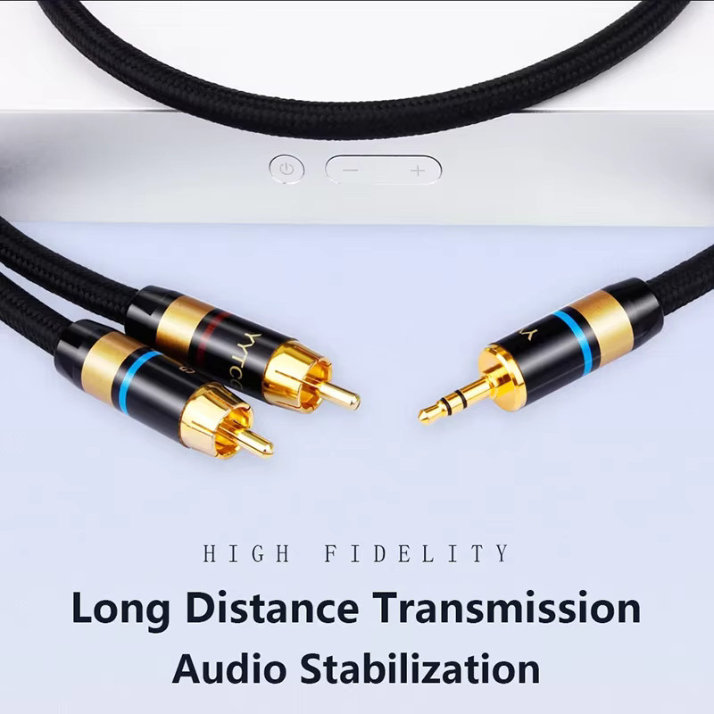 YYTCG HiFi-Stereo Audiokabel 3,5 mm Klinke auf 2RCA Schwarz - Bild 4