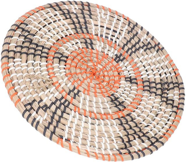 Hitzebeständige Isolieruntersetzer aus Strohgeflecht im Landhausstil von KONNWEI, oval, B: 22,6 cm, H: 1,5 cm - Bild 1