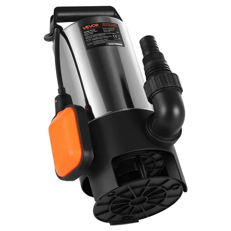 Buying Solutions MB Tauchpumpe aus Edelstahl für Schmutz- und Klarwasser mit automatischem Schwimmerschalter, 710W, 20000 L/H, Farbe: Silber - Bild 5