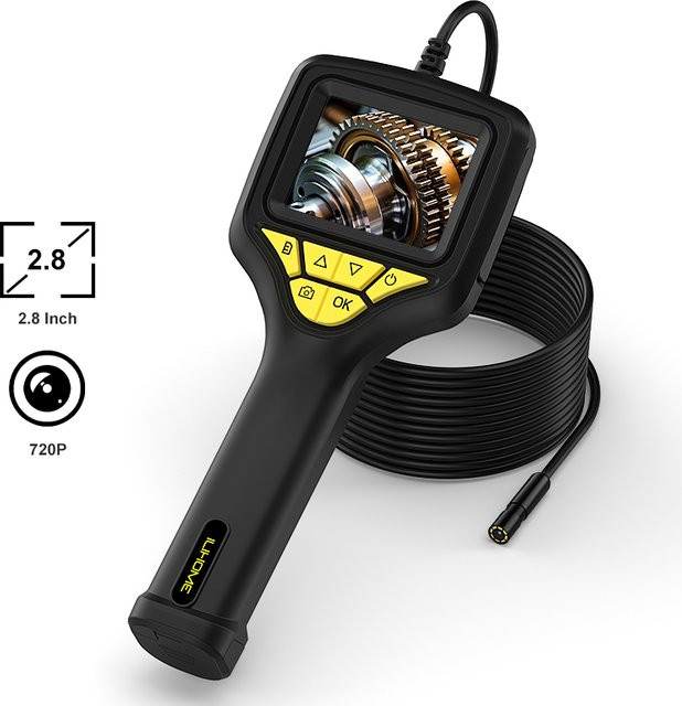 ZEMICAM Endoskop Inspektionskamera mit 2,8-Zoll-IPS-Bildschirm, 720P Auflösung, IP67 wasserdicht, Schwarz - Bild 1