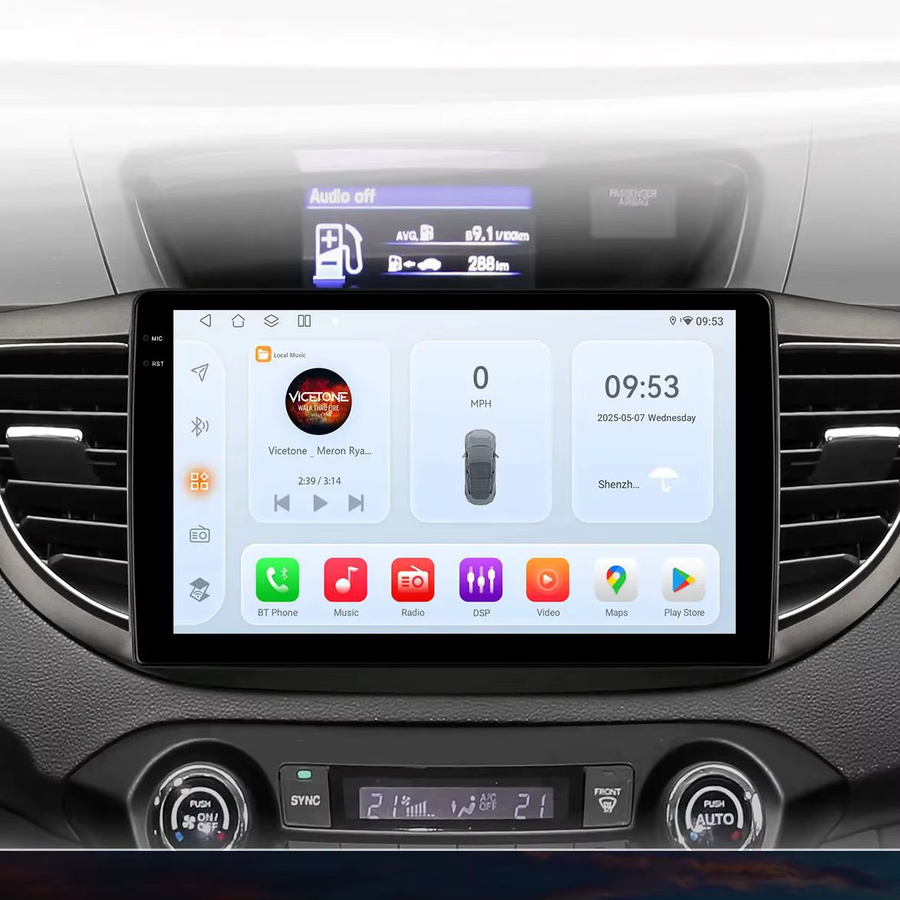 Hizpo 2Din Android 14 Autoradio für Honda CRV 2012–2016 mit Qualcomm Snapdragon 6115 Prozessor, AI Auto Multimedia, GPS und 4G Carplay in Schwarz - Bild 4