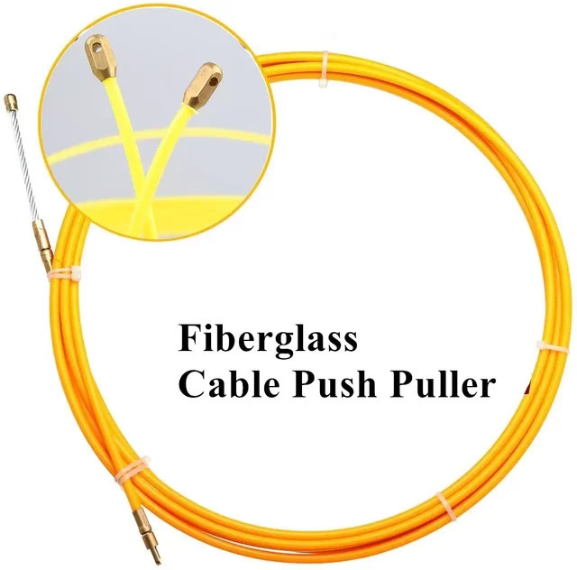 4 mm Glasfaser-Elektrodraht zum Einfädeln von Wandleitern, 25 Meter, Gelb, für die Installation von elektrischen Wand- und Bodenleitungen in der Telekommunikation - Bild 1