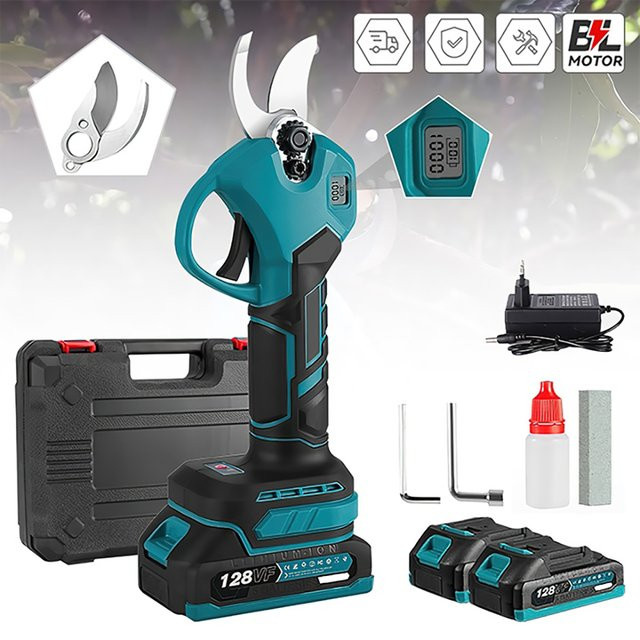 Kabellose elektrische Gartenschere mit 30mm Schneidkapazität und LCD-Display für Makita 18V Akku, bürstenlose Astschere mit 2-Gang-Funktion für Bonsai und Bäume - Bild 1