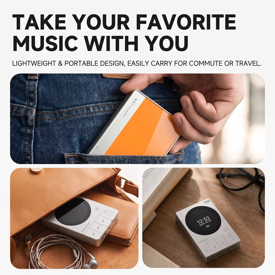 Famue Bluetooth 5.3 MP3-Player mit HiFi Verlustfreiem Klang DSD256 ES9018 DAC und 1,5 Zoll IPS Touchscreen in Silber - Bild 3