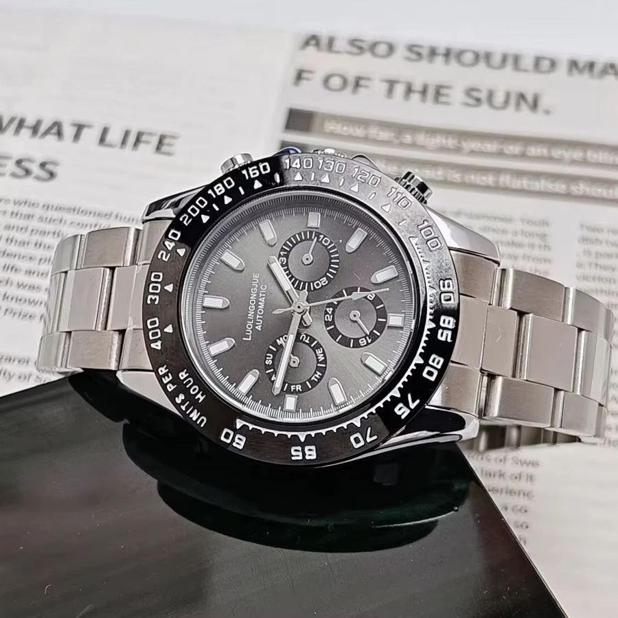 LUOLINGONGJUE Armbanduhr Automatik, Edelstahl, Silber, Herren - Bild 3