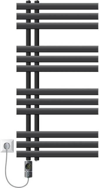 LuxeBath Badheizkörper Iron EM Anthrazit mit Digitalanzeige und 600W Heizstab, B/H: 50 x 100 cm - Bild 2