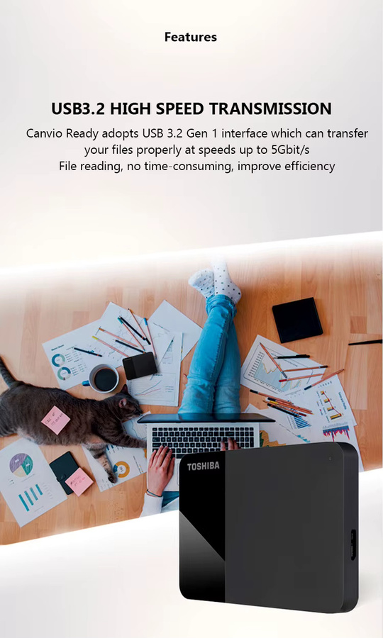Toshiba Canvio Ready Externe Festplatte 2,5 Zoll USB 3.0 HDD Schwarz - Bild 6